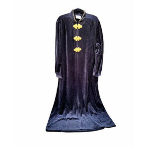 Host Pick Vintage Ruth Norman New York Black‎ Velvet Velour Mock Neck Dress